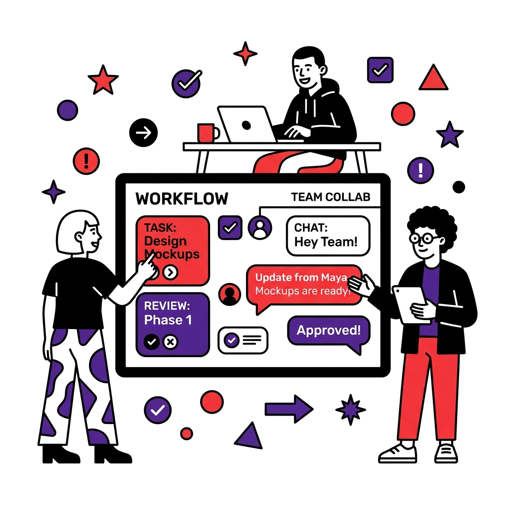 Small team workflow illustration