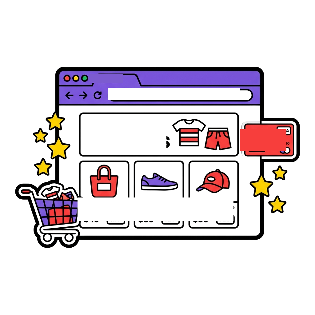 Website DFY storefront browser illustration